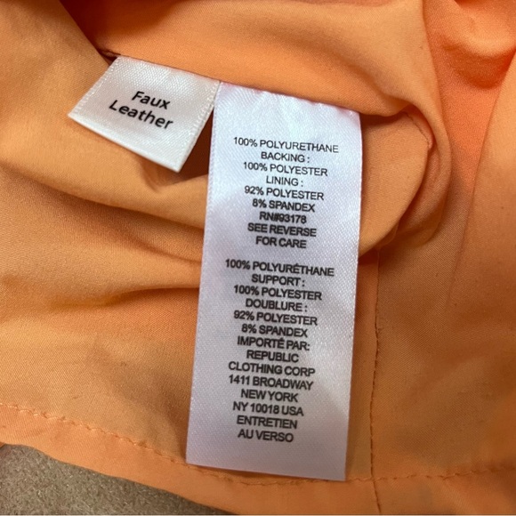 House of Harlow Vegan Leather Sherbert Orange Shift Dress - Picture 8 of 10